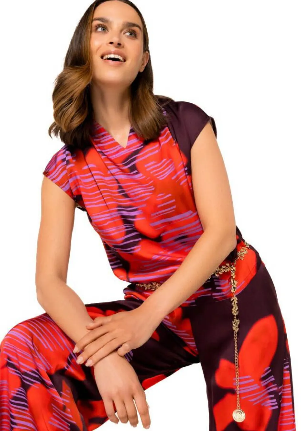 Pakken & Co-Ords|Blouses>CAROLINE BISS BLOUSE Rood