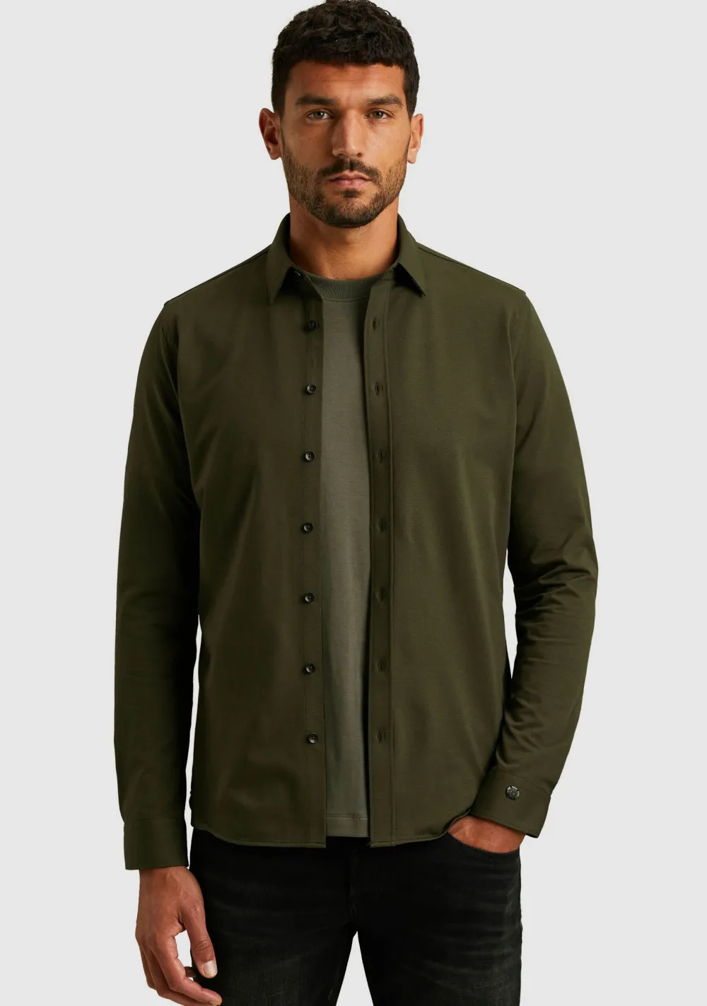 Overhemden>CAST IRON OVERHEMD Groen