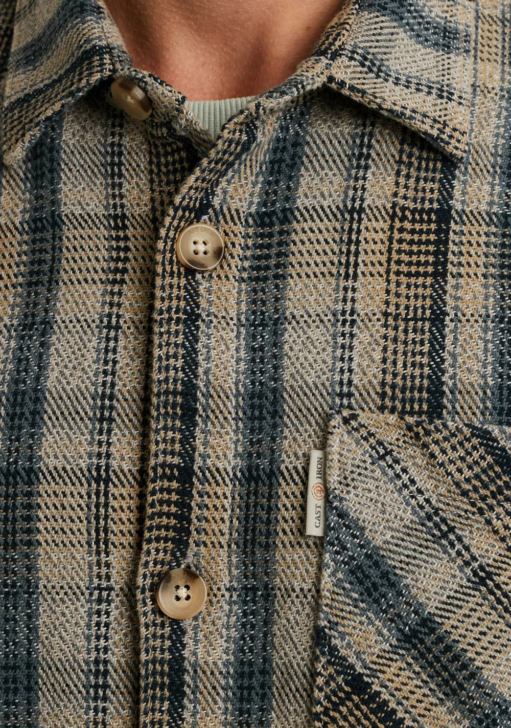 Overhemden>CAST IRON OVERHEMD Grijs