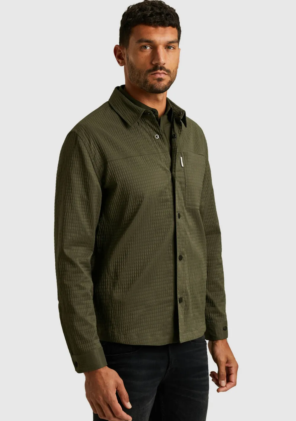 Overshirts>CAST IRON OVERSHIRT Groen