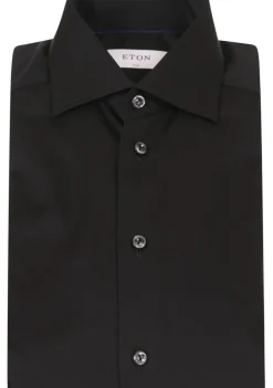 Overhemden>ETON OVERHEMD Zwart