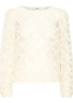 Blouses>ICHI BLOUSE Beige