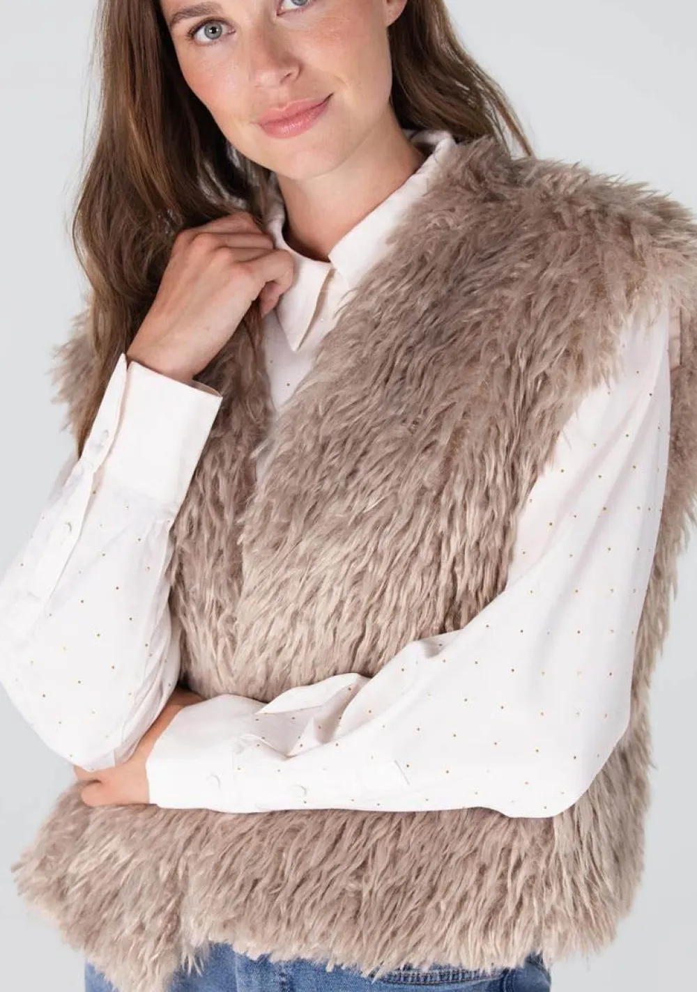 Gilets|Blazers & Jasjes>JANSEN AMSTERDAM GILET Beige