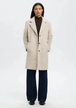 Jassen|Winterjassen>SELECTED FEMME MANTEL Beige