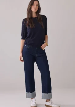 Truien>SUMMUM TRUI KORTE MOUW Blauw