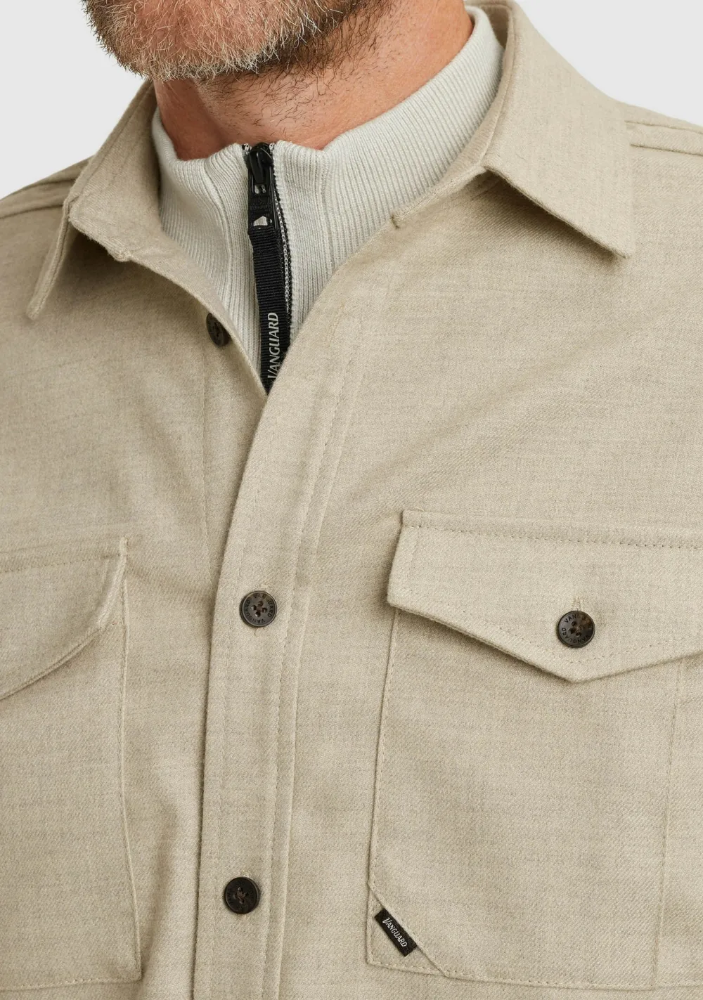 Overhemden>VANGUARD OVERHEMD Beige