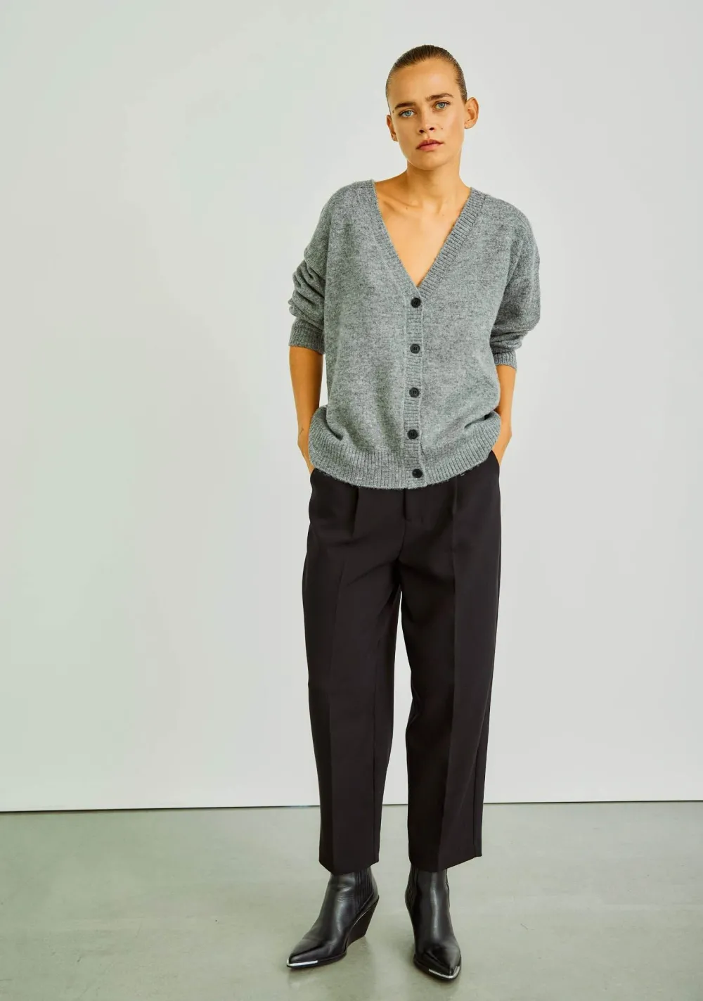 Vesten>WITH BLACK VEST Grijs