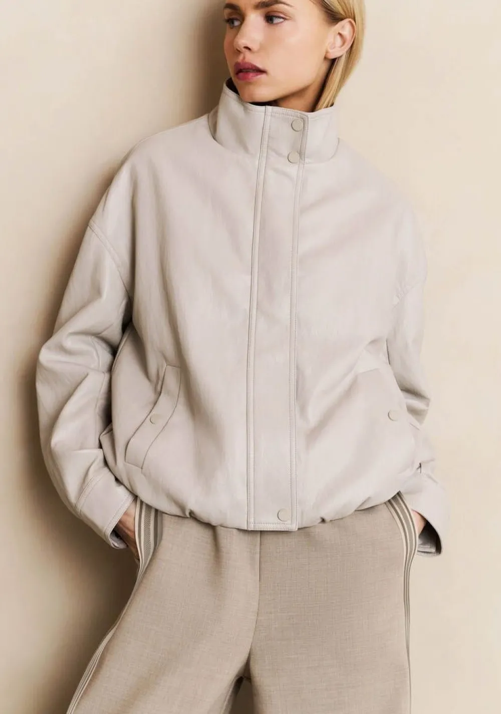 Blazers & Jasjes|Jassen>YAYA LEER/SUEDE JACK Beige