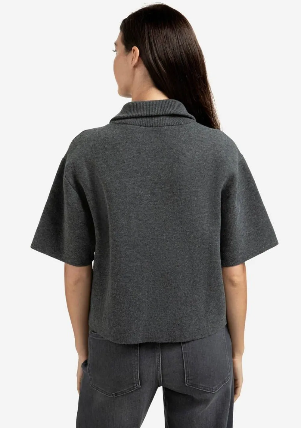 Truien>YAYA TRUI KORTE MOUW Grijs