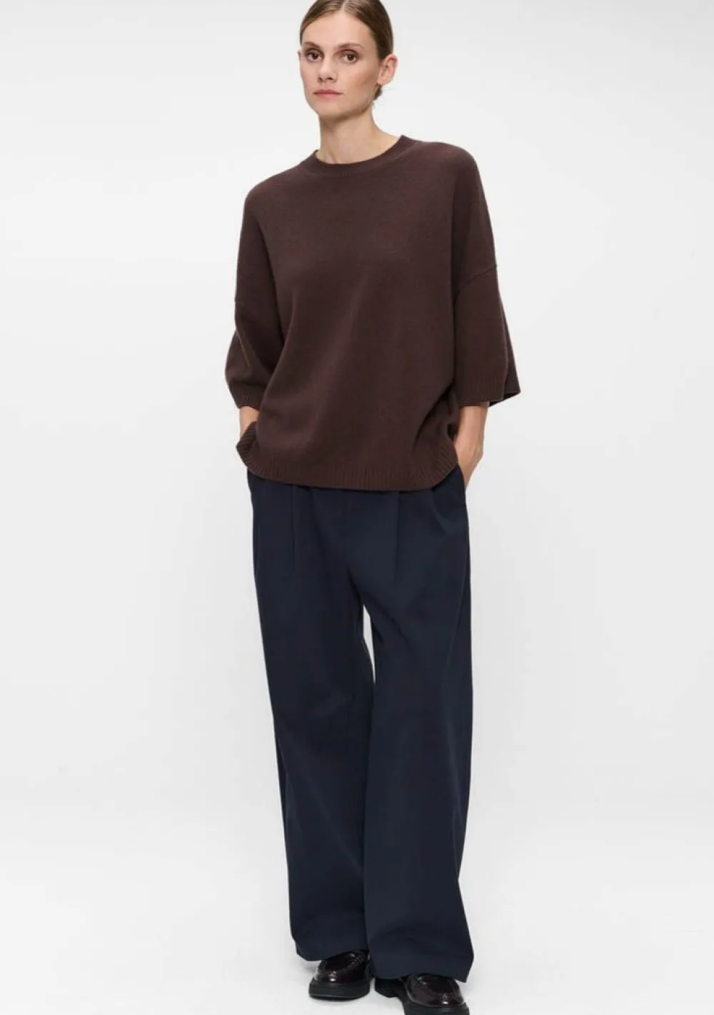 Truien>ZENGGI TRUI KORTE MOUW Bruin